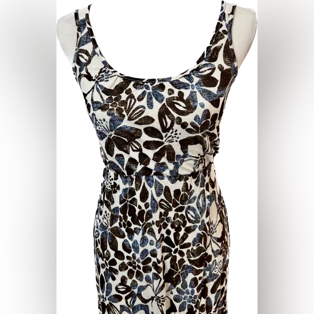NWOT 💋 LOFT 💋 Brown & Navy Blue Floral Print Strappy Maxi Dress - XSP - Picture 6 of 9